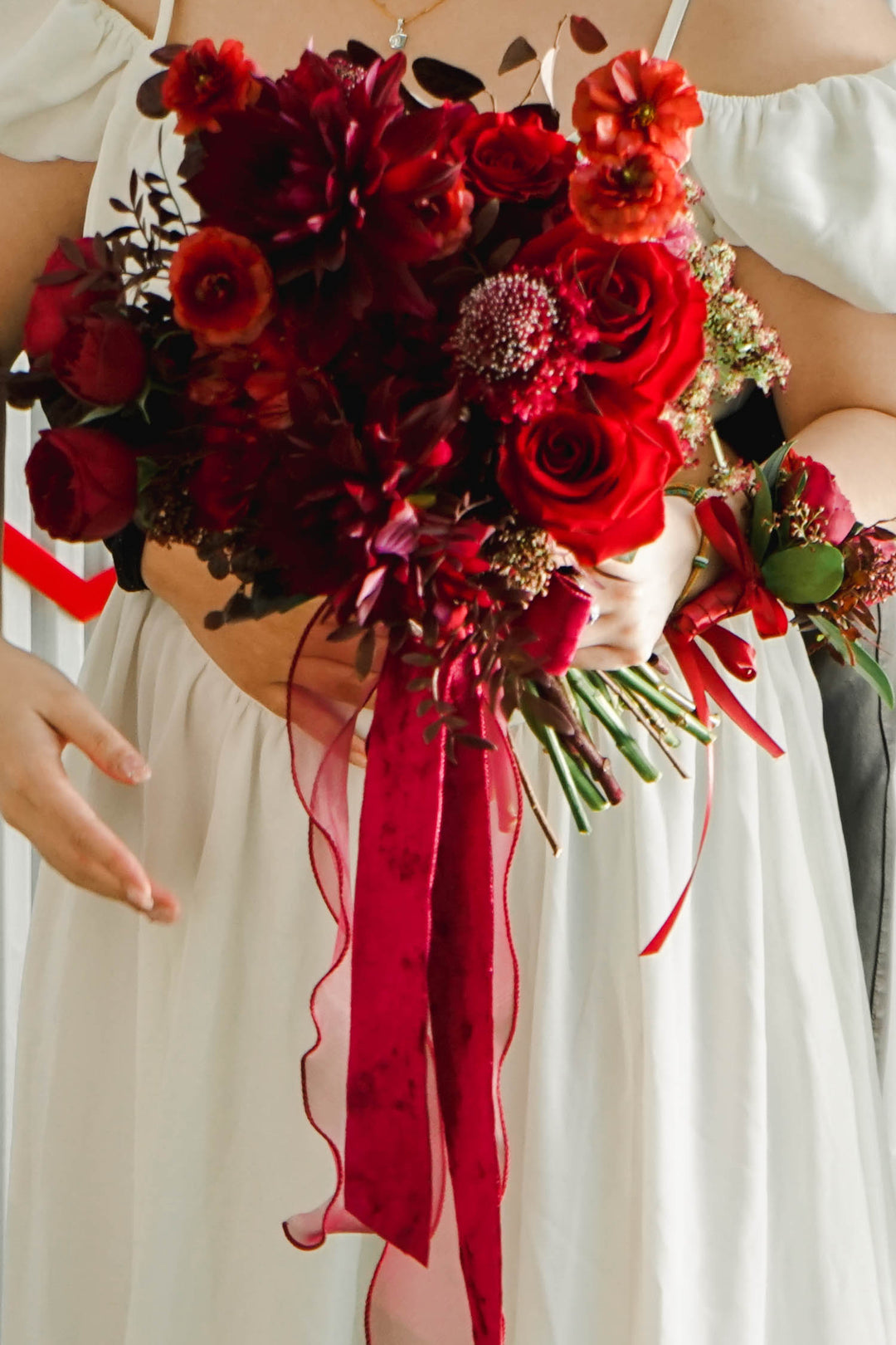 Bridal Bouquet - Hand-Tied - Red