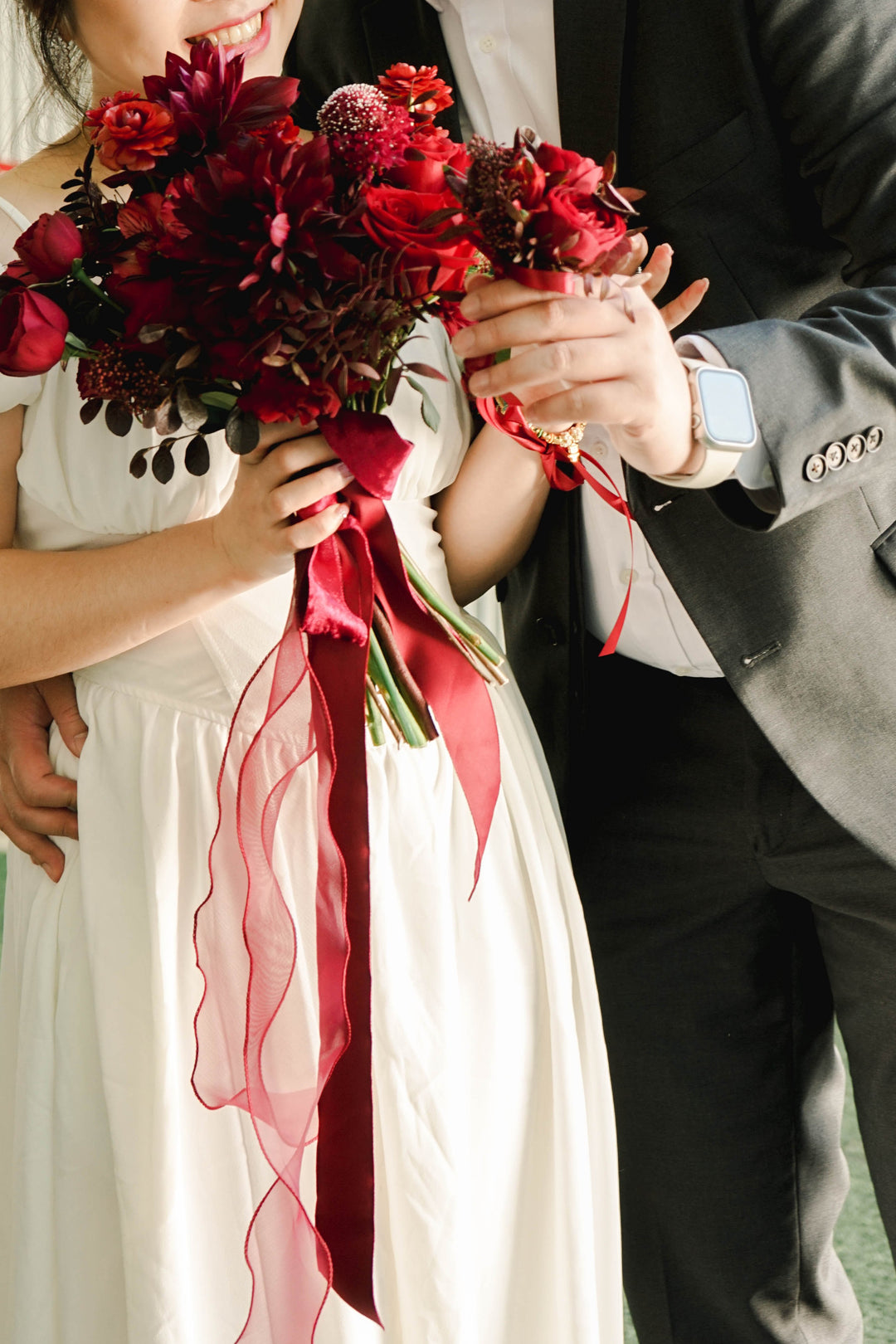 Bridal Bouquet - Hand-Tied - Red