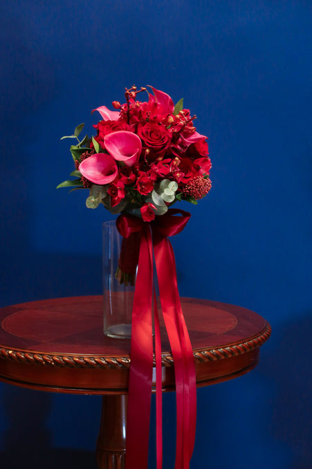 Bridal Bouquet - Hand-Tied - Red