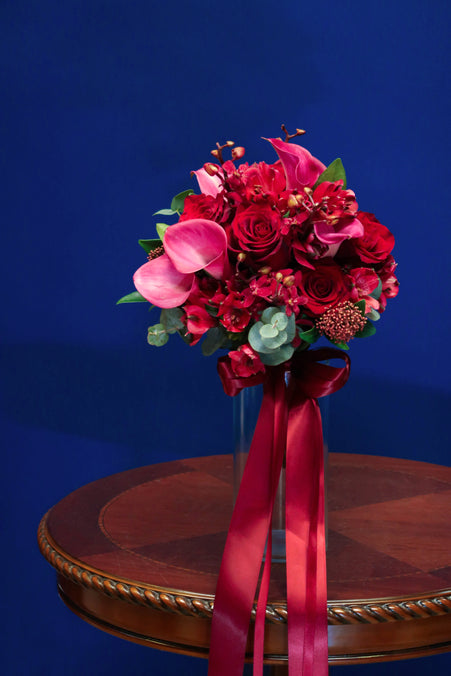 Bridal Bouquet - Hand-Tied - Red