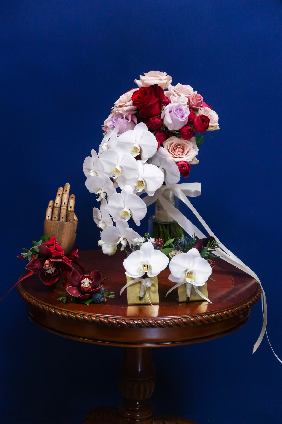 Bridal Bouquet - Waterfall - Shades of Red & White