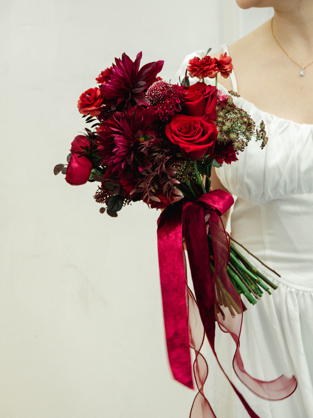 Bridal Bouquet - Hand-Tied - Red