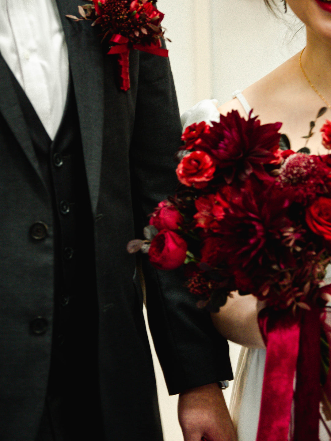 Bridal Bouquet - Hand-Tied - Red