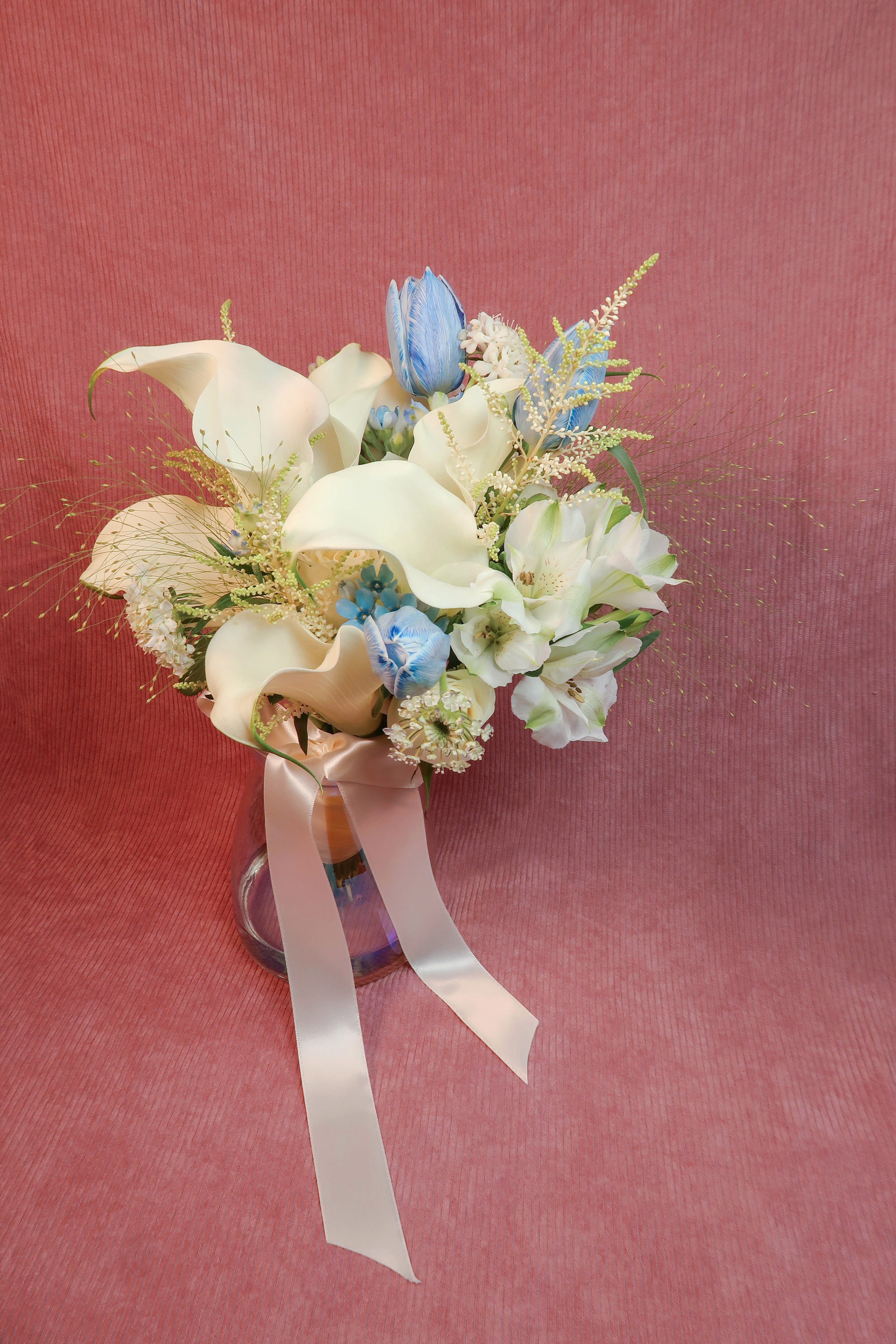 Bridal Bouquet - Hand-Tied - Blue & White