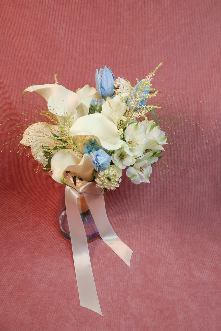 新娘手捧花 - 自然風藍白色系