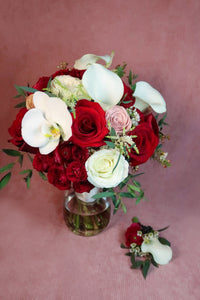 Bridal Bouquet - Hand-Tied - Red