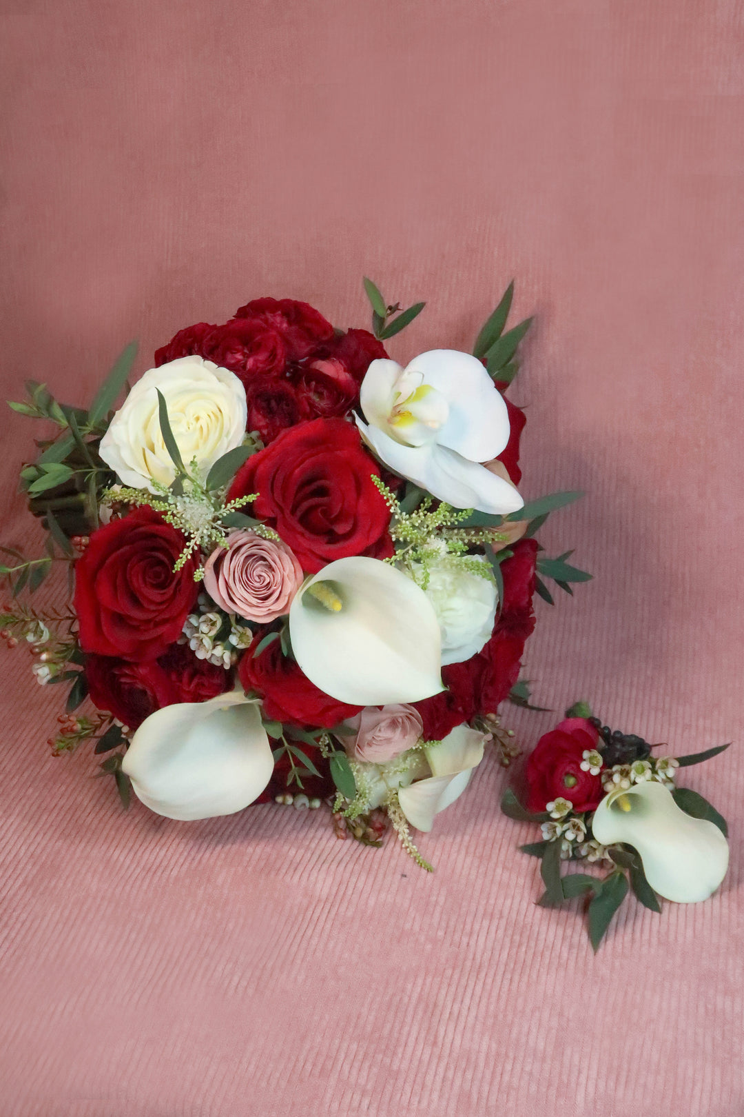 Bridal Bouquet - Hand-Tied - Red