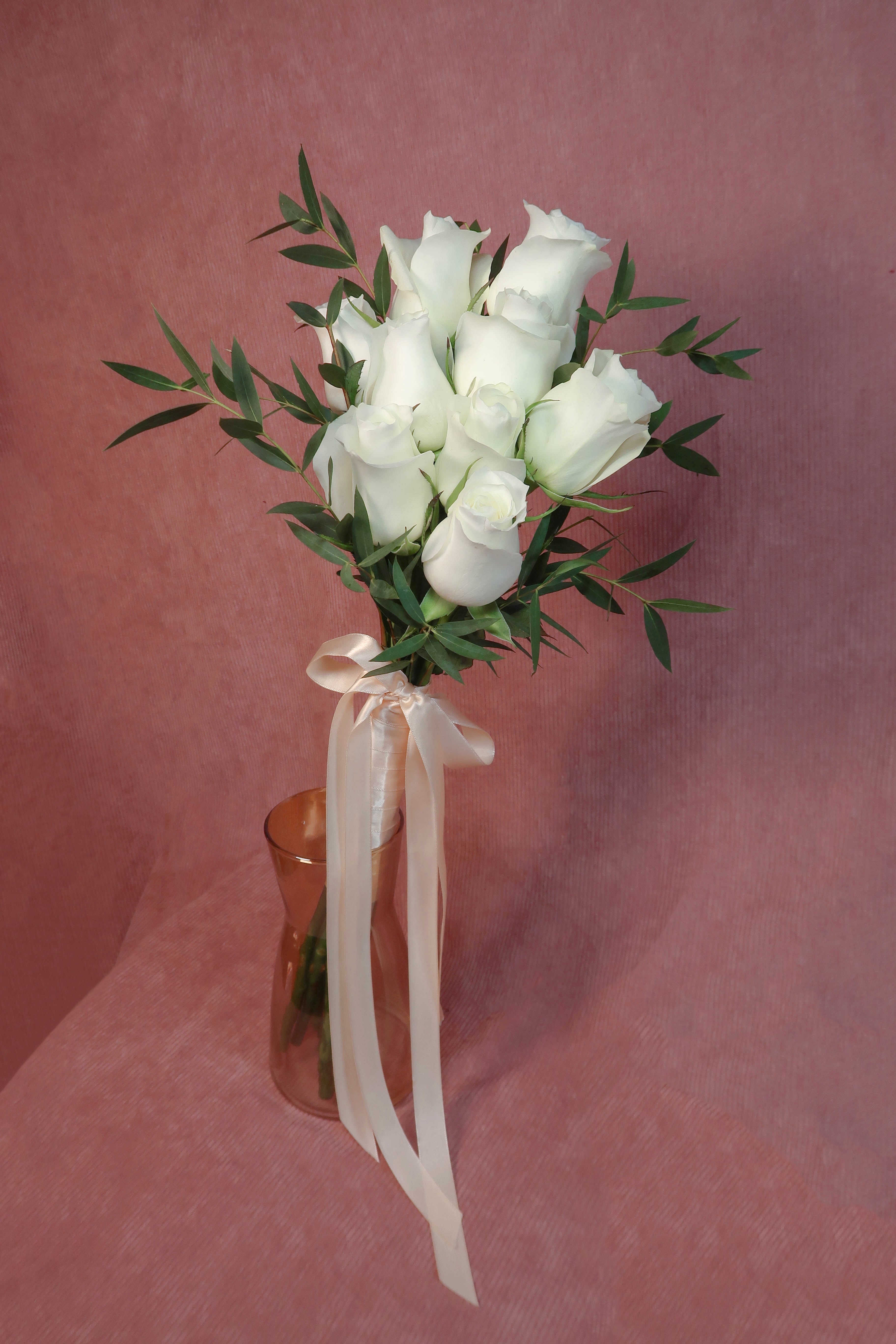 Bridal Bouquet - Pageant - White Roses